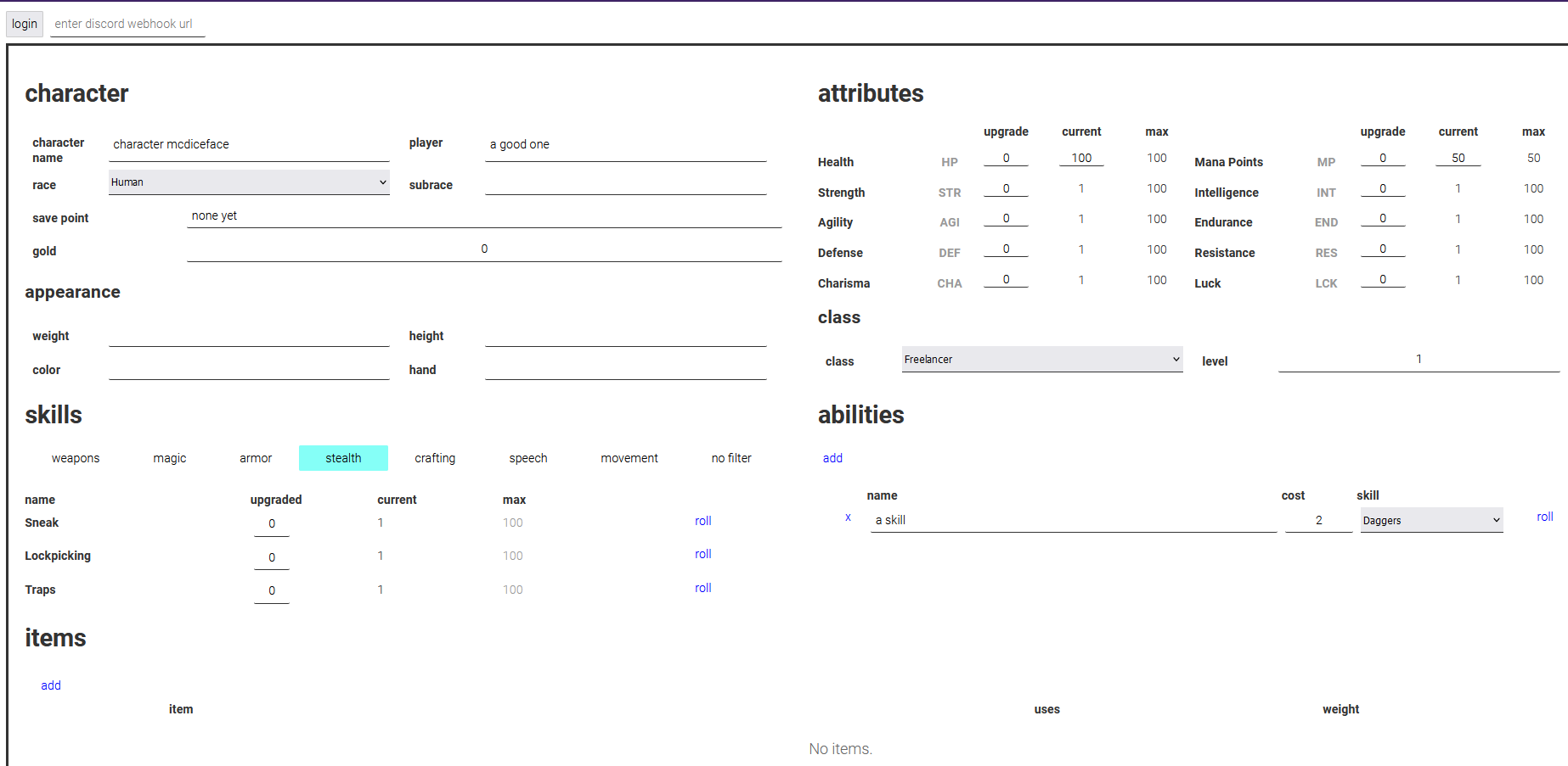 an image of Otherna Character Sheet